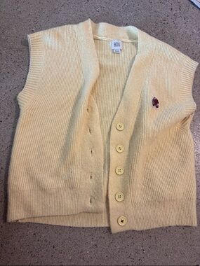 BDG Soft Lemon Knit Button Vest